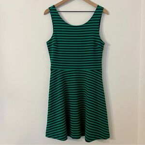 American Eagle Outfitters Dress size 12 black and green striped sleeveless